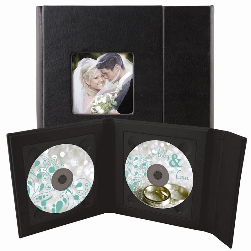 Double CD Holde Wedding Leather CD DVD DISC Case Box Folio - Click Image to Close